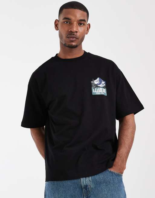 ASOS DESIGN – Czarny T-shirt oversize z grafiką z górą, 5 z 5