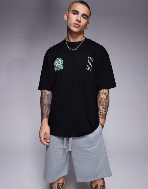 ASOS DESIGN – Czarny T-shirt oversize z grafiką z tekstem, 2 z 4