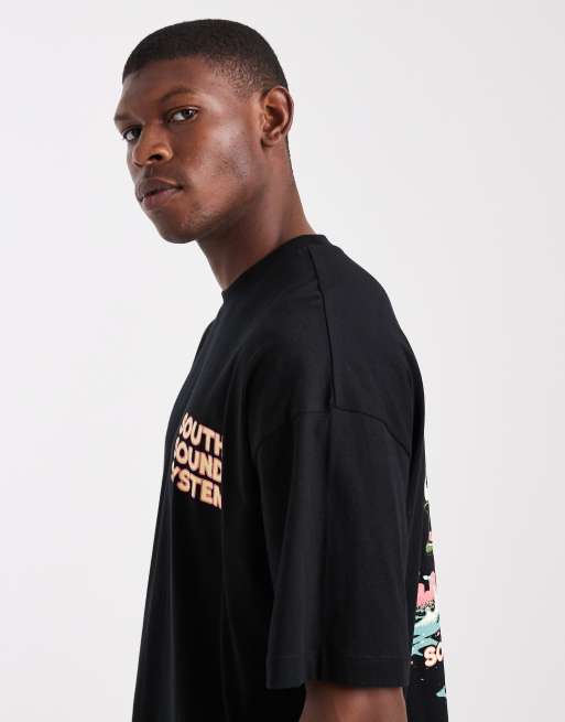 ASOS DESIGN – Czarny T-shirt oversize z kreskówkową grafiką, 4 z 5