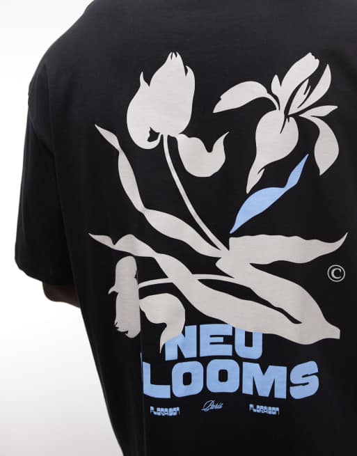 ASOS DESIGN – Czarny T-shirt oversize z kwiatową grafiką, 3 z 5