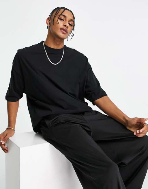 ASOS DESIGN – Czarny T-shirt oversize z miejskim nadrukiem na plecach, 3 z 4