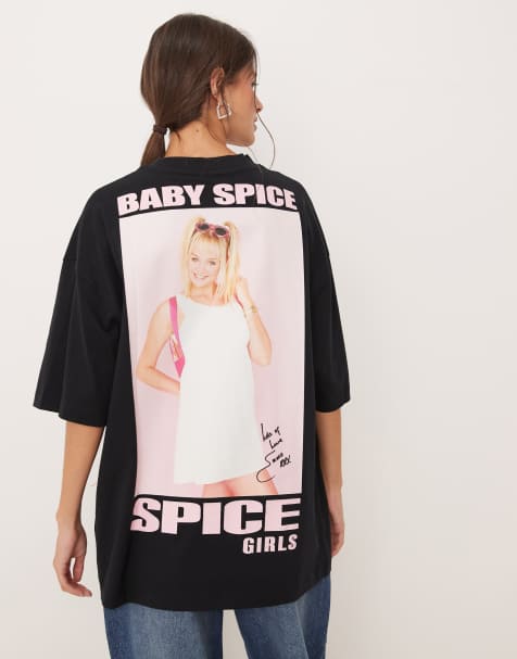 ASOS DESIGN – Czarny T-shirt oversize z motywem „Baby Spice Girls“ - view 1