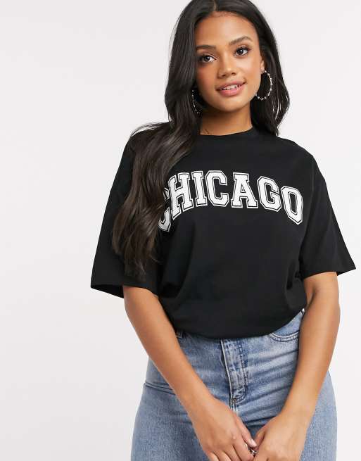 ASOS DESIGN – Czarny T-shirt oversize z nadrukiem 