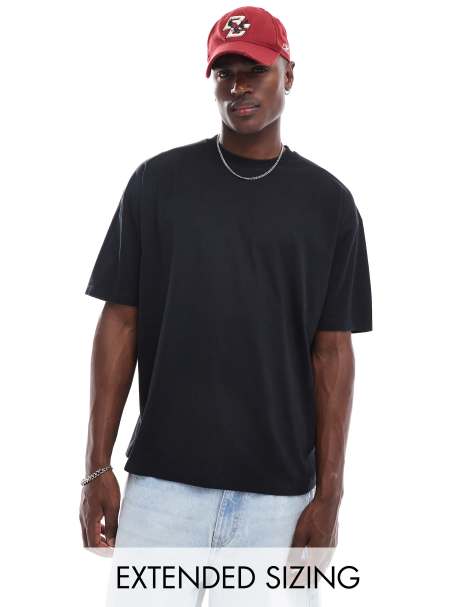 ASOS DESIGN – Czarny T-shirt oversize z nadrukiem na plecach - view 1
