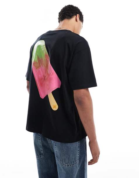 ASOS DESIGN oversized t-shirt with back print in black