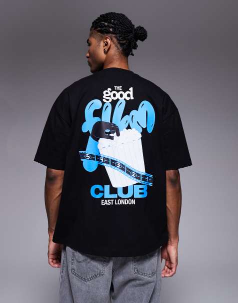 ASOS DESIGN oversized t-shirt with back print in black