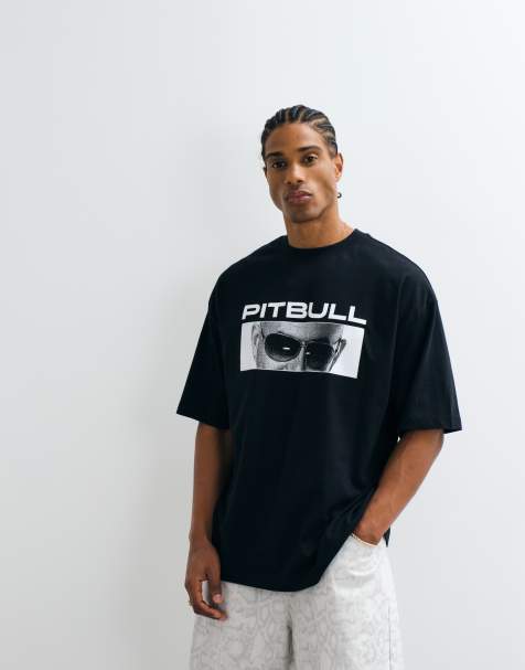 ASOS DESIGN – Czarny T-shirt oversize z nadrukiem Pitbulla - view 1