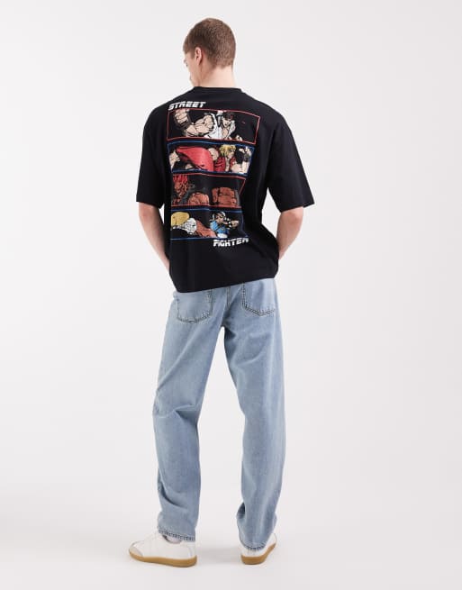 ASOS DESIGN – Czarny T-shirt oversize z nadrukiem „Street Fighter“, 2 z 5