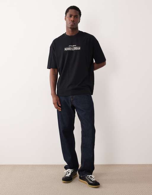 ASOS DESIGN – Czarny T-shirt oversize z nadrukiem z napisem „Mandalorian”, 2 z 5