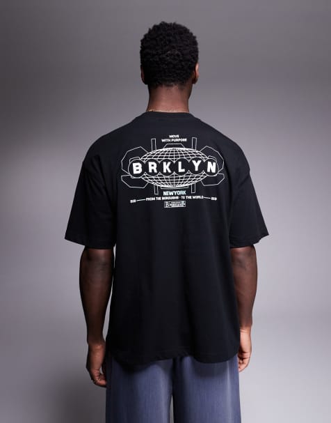 ASOS DESIGN oversized t-shirt with street graphic in black