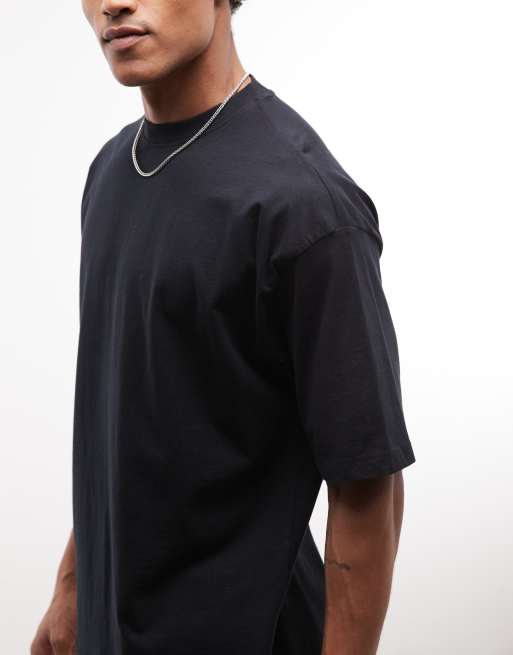 ASOS DESIGN – Czarny T-shirt oversize z wypukłym nadrukiem „Tokyo”, 4 z 5