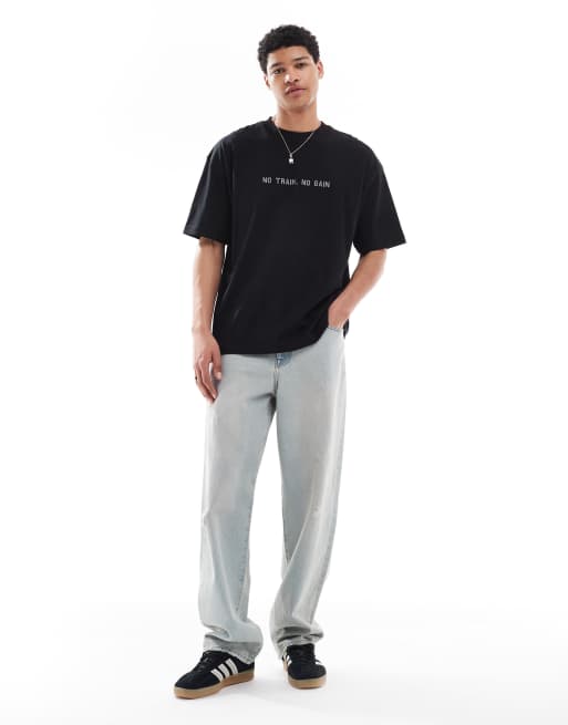 ASOS DESIGN – Czarny T-shirt oversize ze sportową grafiką, 4 z 4