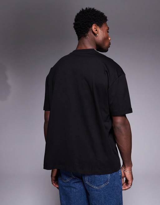 ASOS DESIGN – Czarny T-shirt oversize ze sportową grafiką , 4 z 4