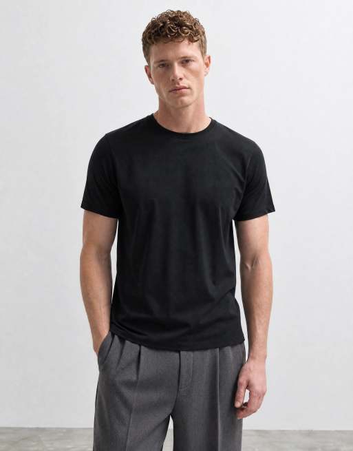 ASOS DESIGN – Czarny T-shirt premium o regularnym kroju z bawełny SUPIMA®, 6 z 10