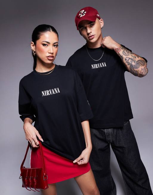 【YOURNUS】Luge Nylon Over Shirt ASOS DESIGN – Czarny T-shirt unisex o pudełkowym kroju