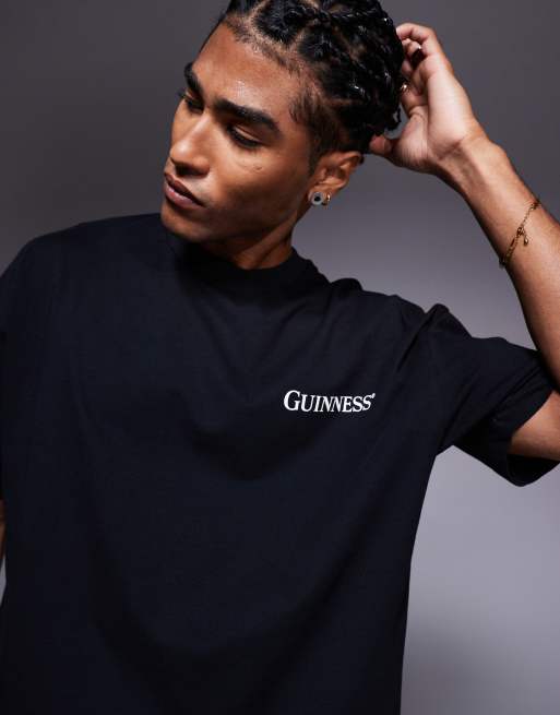 ASOS DESIGN – Czarny T-shirt unisex oversize z nadrukami Guinness, 4 z 4