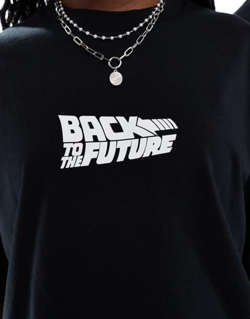 ASOS DESIGN – Czarny T-shirt unisex oversize z nadrukiem „Back To The Future“, 4 z 4