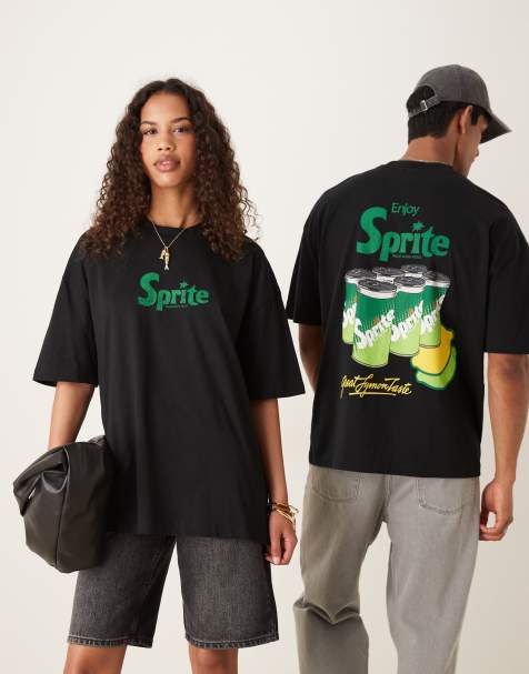 ASOS DESIGN unisex oversized t-shirt with Sprite prints in black