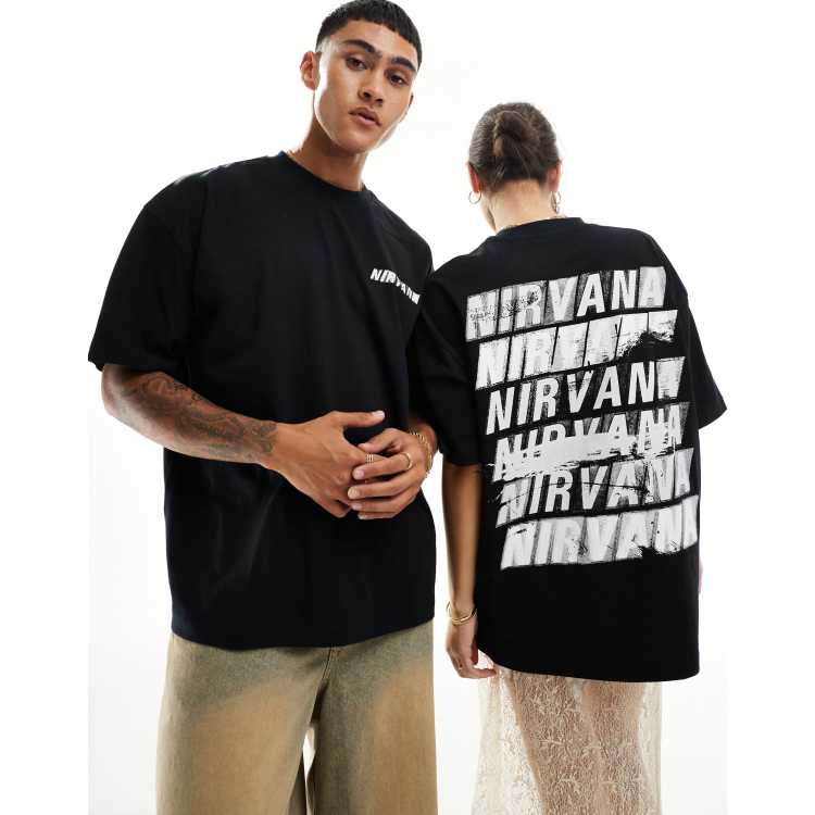 ASOS DESIGN – Czarny T-shirt unisex oversize z nadrukiem
