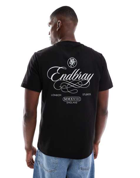 ASOS DESIGN t-shirt with back text graphic in black