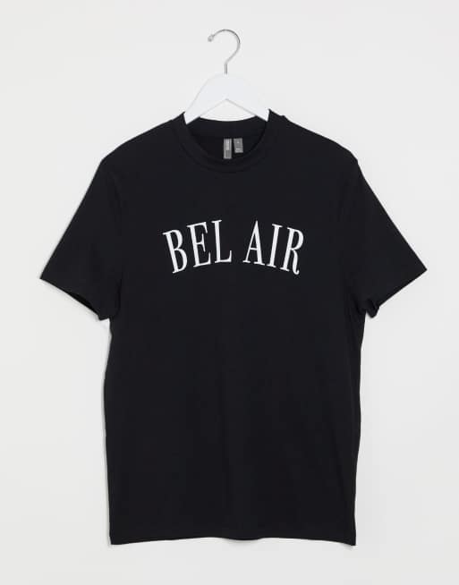 ASOS DESIGN – Czarny T-shirt z napisem „Bel Air” – BLACK