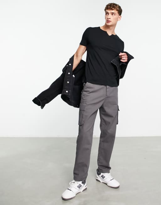 ASOS DESIGN – Czarny T-shirt z wcięciem przy dekolcie, 4 z 4