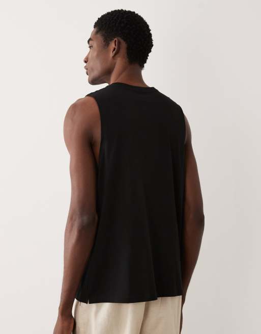 ASOS DESIGN – Czarny top bez rękawów premium z bawełny SUPIMA®, 3 z 5