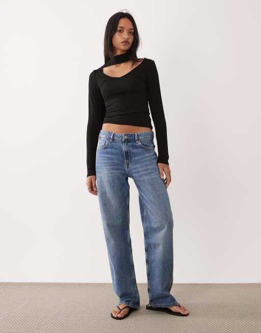 ASOS DESIGN – Czarny top z długimi rękawami i apaszką, 2 z 4