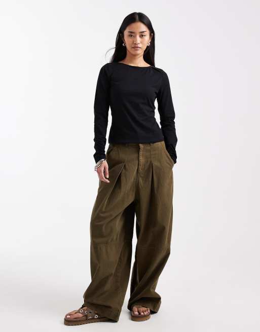 ASOS DESIGN – Czarny top z długimi rękawami i guzikami, 2 z 4
