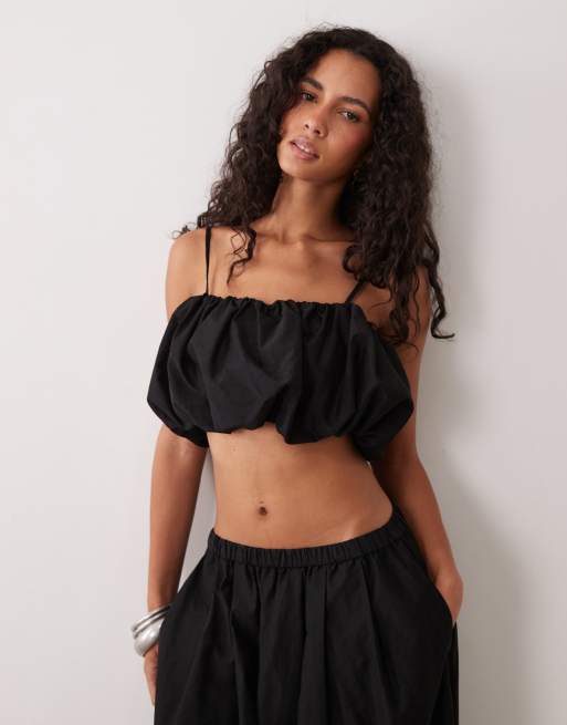 ASOS DESIGN – Czarny top z falbanką, 4 z 4