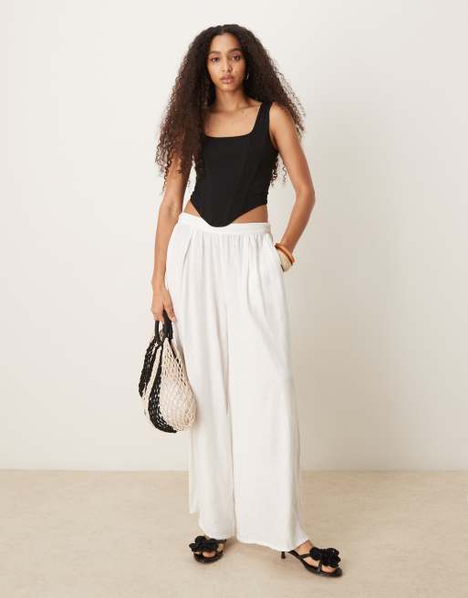 ASOS DESIGN – Czarny top z gorsetem i z kwadratowym dekoltem, 4 z 4