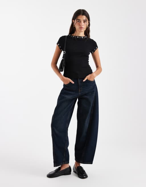 ASOS DESIGN – Czarny top z krótkimi rękawami i ćwiekami, 4 z 4