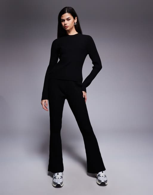 ASOS DESIGN – Czarny top z prążkowanej dzianiny, część zestawu, 3 z 4