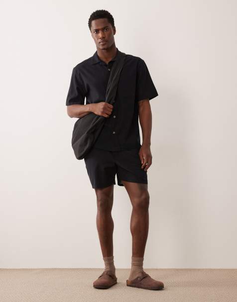 ASOS DESIGN – Czarny zestaw z domieszką lnu - view 1