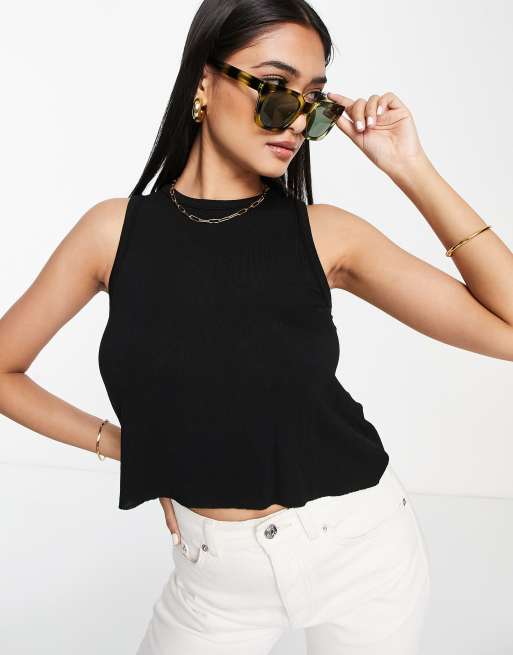 ASOS DESIGN – Czary luźny podkoszulek o delikatnym splocie z surowym wykończeniem