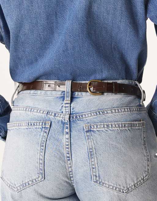 ASOS DESIGN – Czekoladowa duża torebka na pasek ze wzorem skóry krokodyla, 3 z 3
