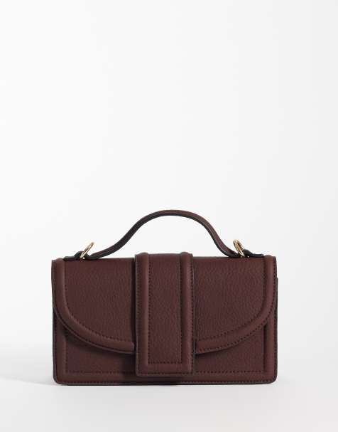 ASOS DESIGN – Czekoladowa fakturowana torebka na pasku crossbody - view 1