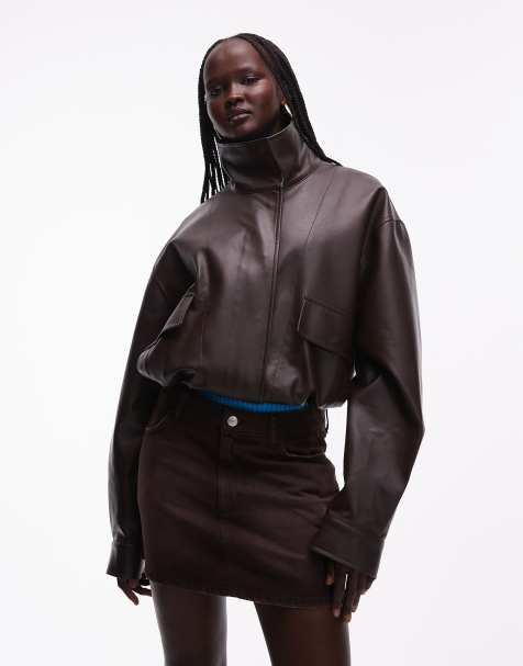 ASOS DESIGN – Czekoladowa krótka spódnica jeansowa mini - view 1