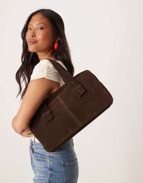 ASOS DESIGN – Czekoladowa wąska torba zamszowa - view 1