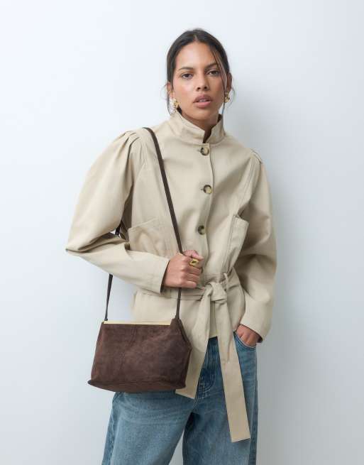 ASOS DESIGN – Czekoladowa zamszowa luźna kopertówka, 4 z 5