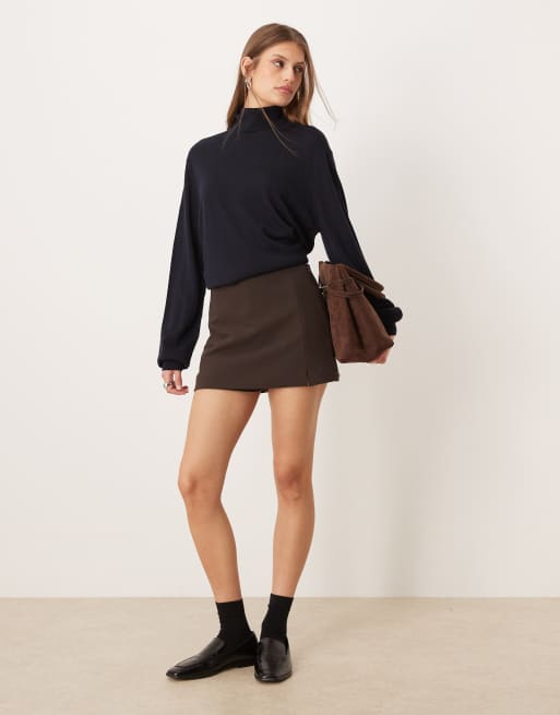 ASOS DESIGN – Czekoladowe spódnicospodnie mini, 4 z 5