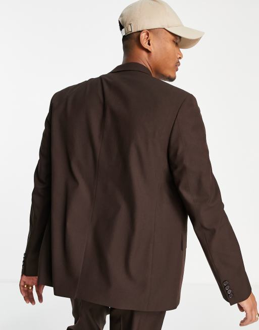 ASOS DESIGN – Czekoladowobrązowa marynarka o pudełkowym kroju, 2 z 4