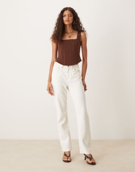 ASOS DESIGN – Czekoladowobrązowy top gorsetowy z fiszbinami, 3 z 4