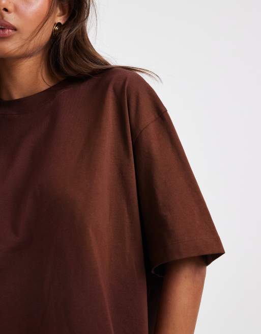 ASOS DESIGN – Czekoladowy krótki T-shirt o pudełkowym kroju, 3 z 4
