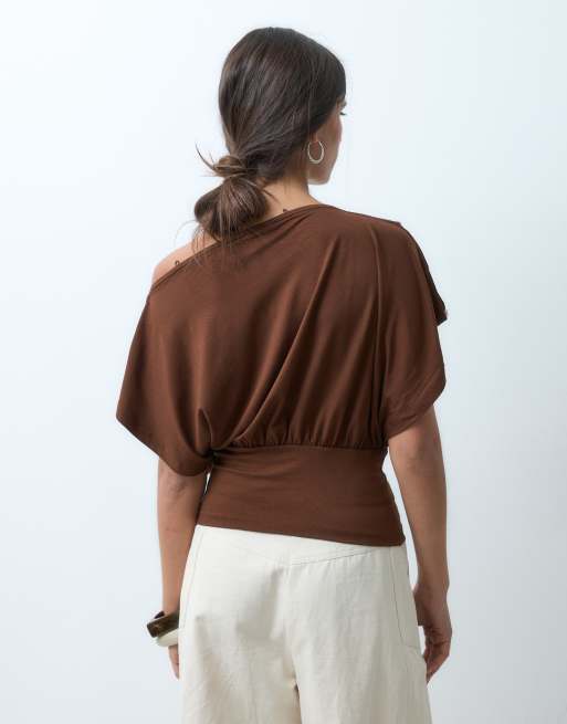 ASOS DESIGN – Czekoladowy top z zapięciem na guziki, 2 z 4