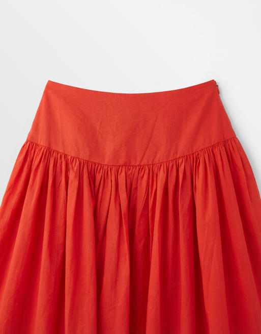 ASOS DESIGN – Czerwona asymetryczna spódnica z obniżoną talią, 8 z 9