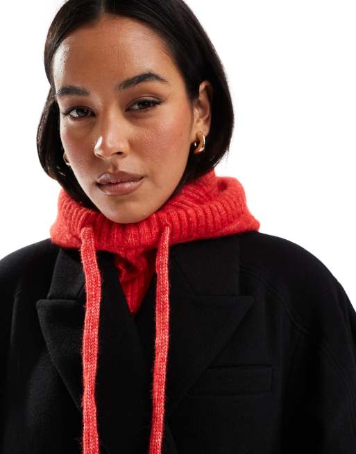 ASOS DESIGN – Czerwona czapka kaptur z domieszką wełny, 4 z 4