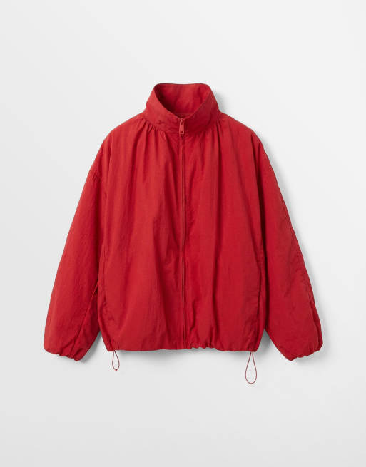 ASOS DESIGN – Czerwona kurtka dresowa oversize z dołem typu bombka, 5 z 7