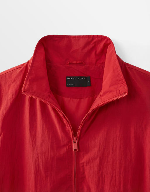 ASOS DESIGN – Czerwona kurtka dresowa oversize z dołem typu bombka, 7 z 7