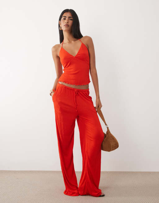 ASOS DESIGN – Czerwony marszczony zestaw, 3 z 3